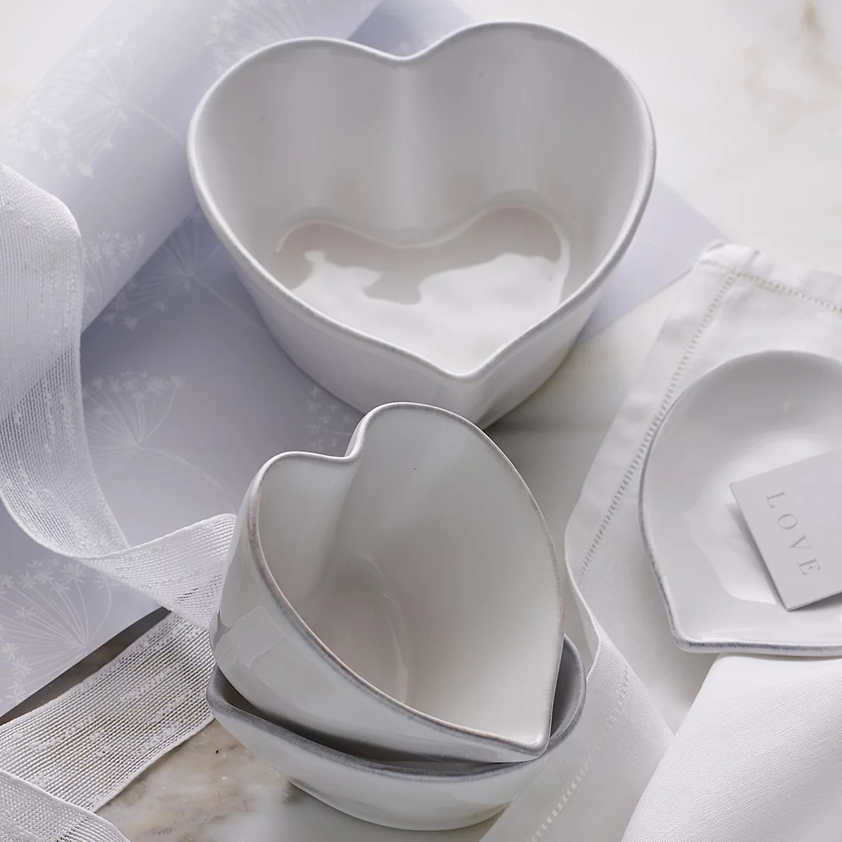 Porto Stoneware Heart Ramekin | The White Company (UK)