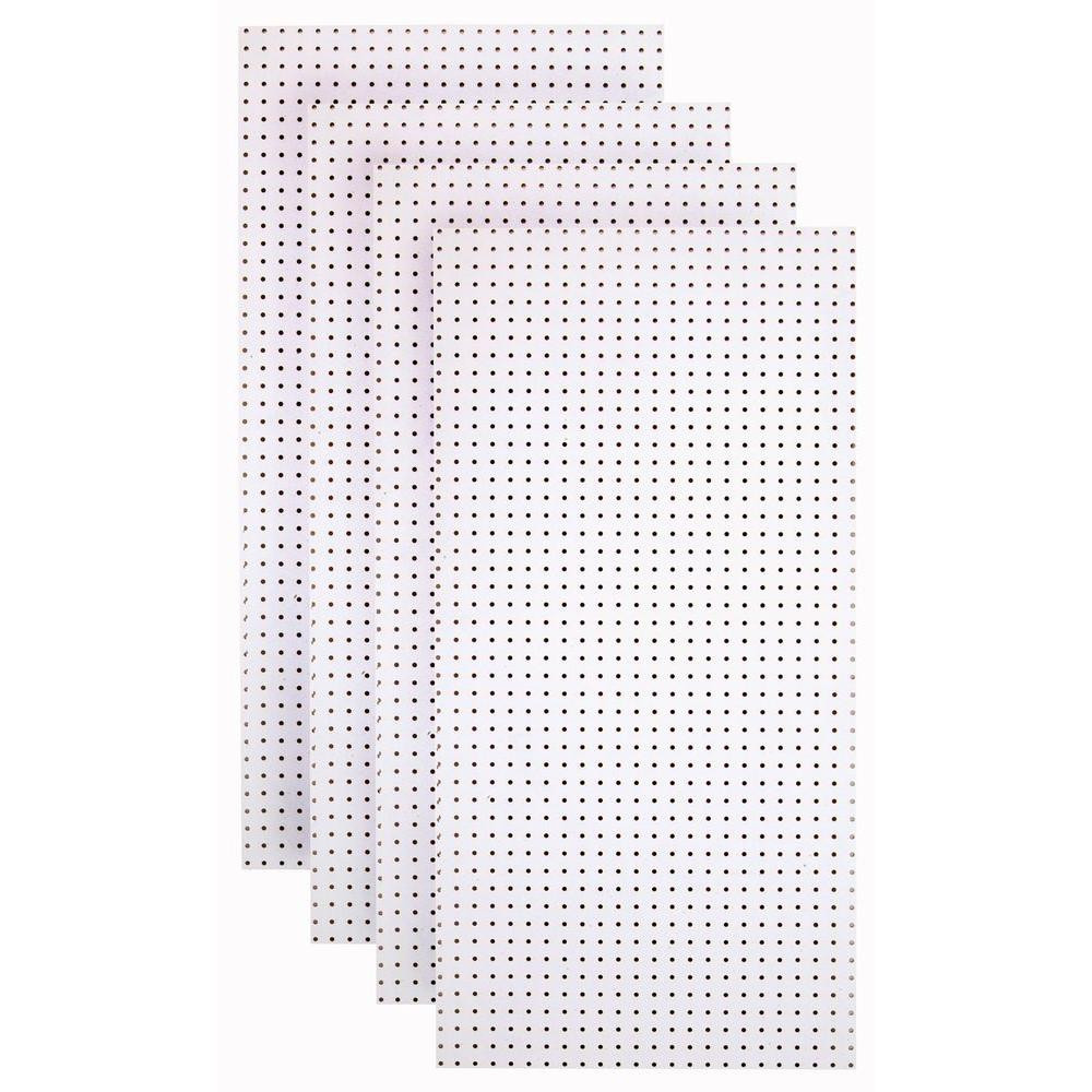TRITON PRODUCTS 1/4 in. Custom Painted Blissful White Pegboard Wall Organizer (Set of 4)-TPB-4W -... | The Home Depot