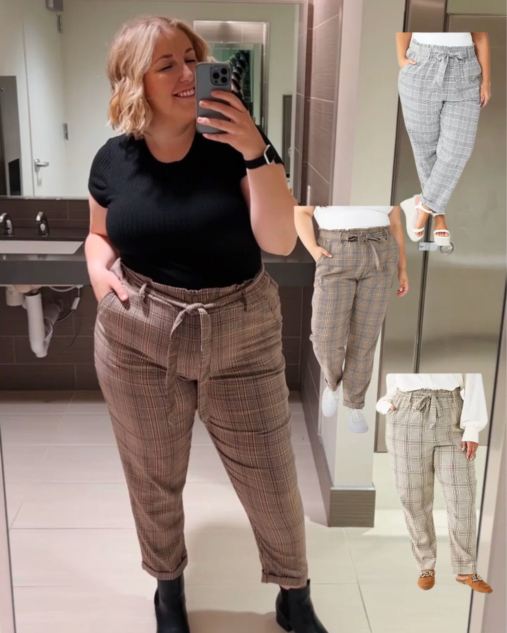 Work outfit of the day! These cute plaid paper bag pants from Kohl’s are available in multiple colors/patterns 😍 

#LTKcurves #LTKworkwear #LTKunder50