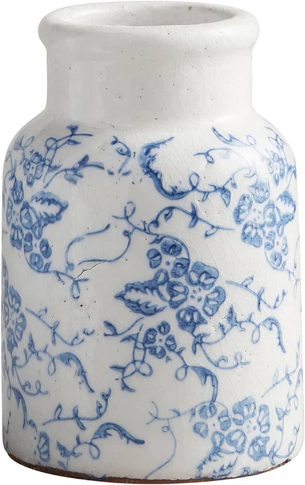 47th & Main Vintage Ceramic Jar Pot, 6" Tall, Blue/White | Amazon (US)