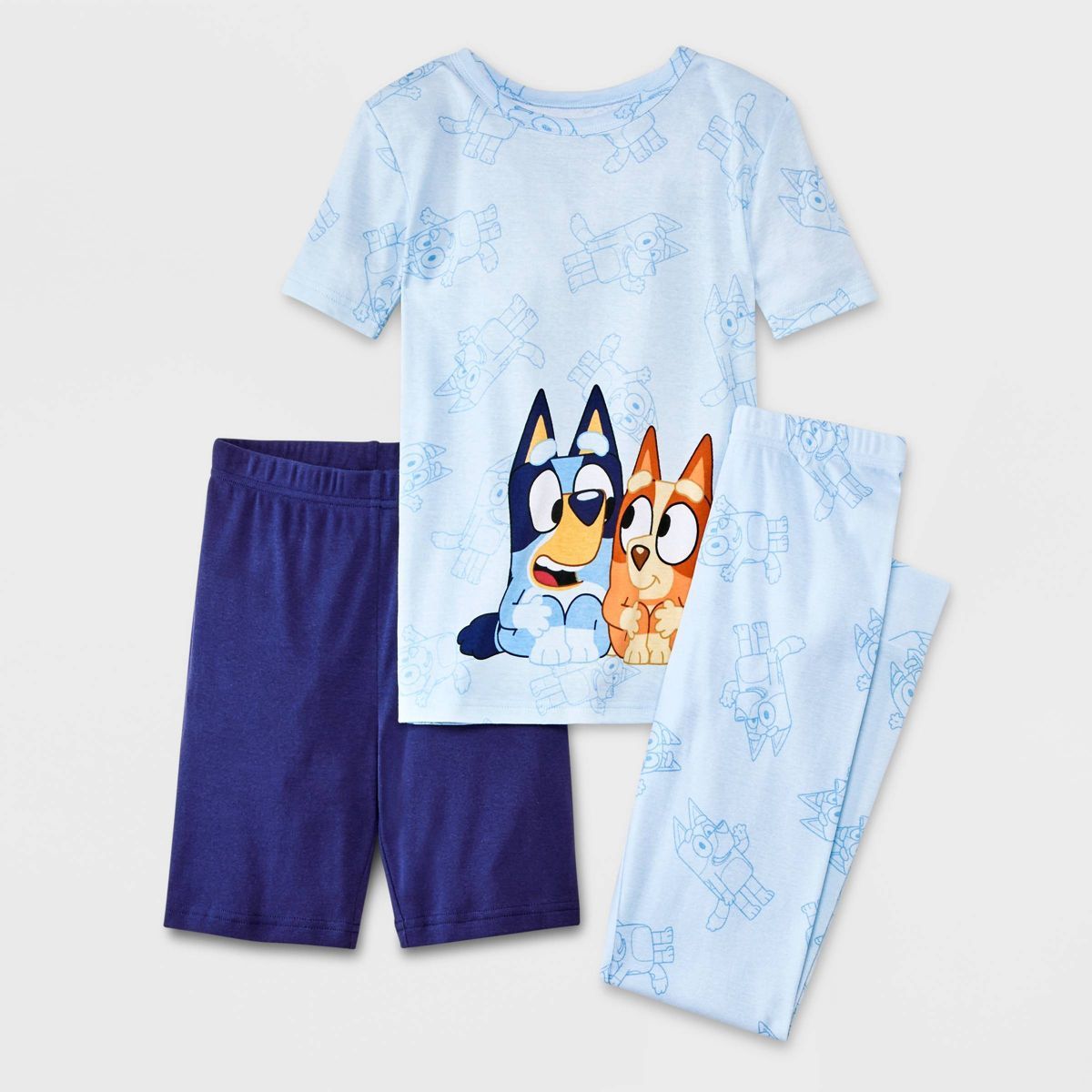 Boys' Bluey 3pc Snug Fit Pajama Set - Blue | Target