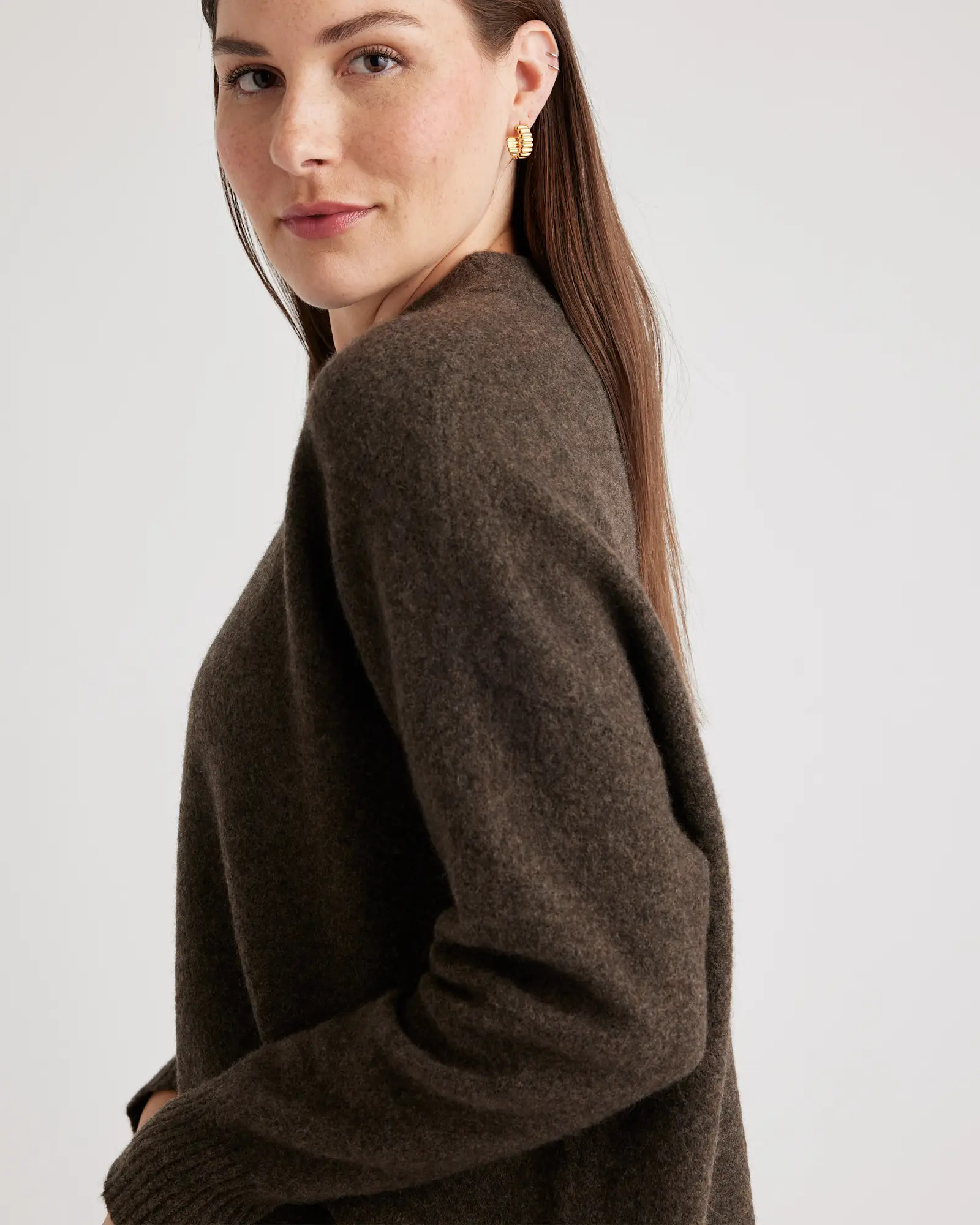 Superfine Merino Wool Boucle Crewneck Sweater | Quince