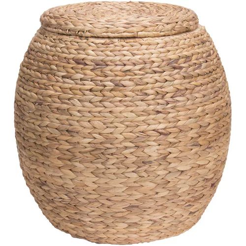 Household Essentials Large Round Water Hyacinth Wicker Storage Basket with Lid - Walmart.com | Walmart (US)