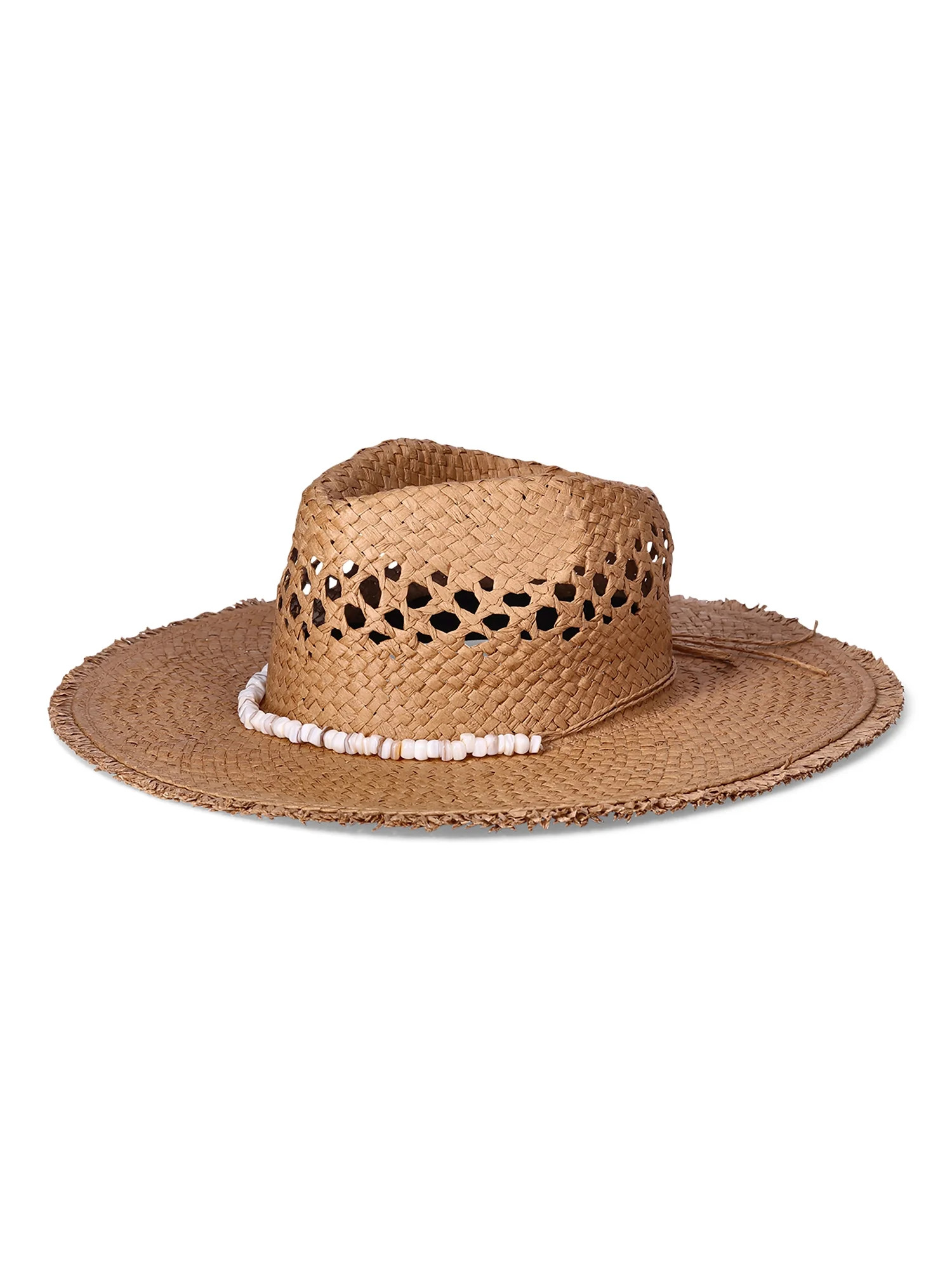 Time and Tru Women's Beaded Paper Straw Fedora | Walmart (US)