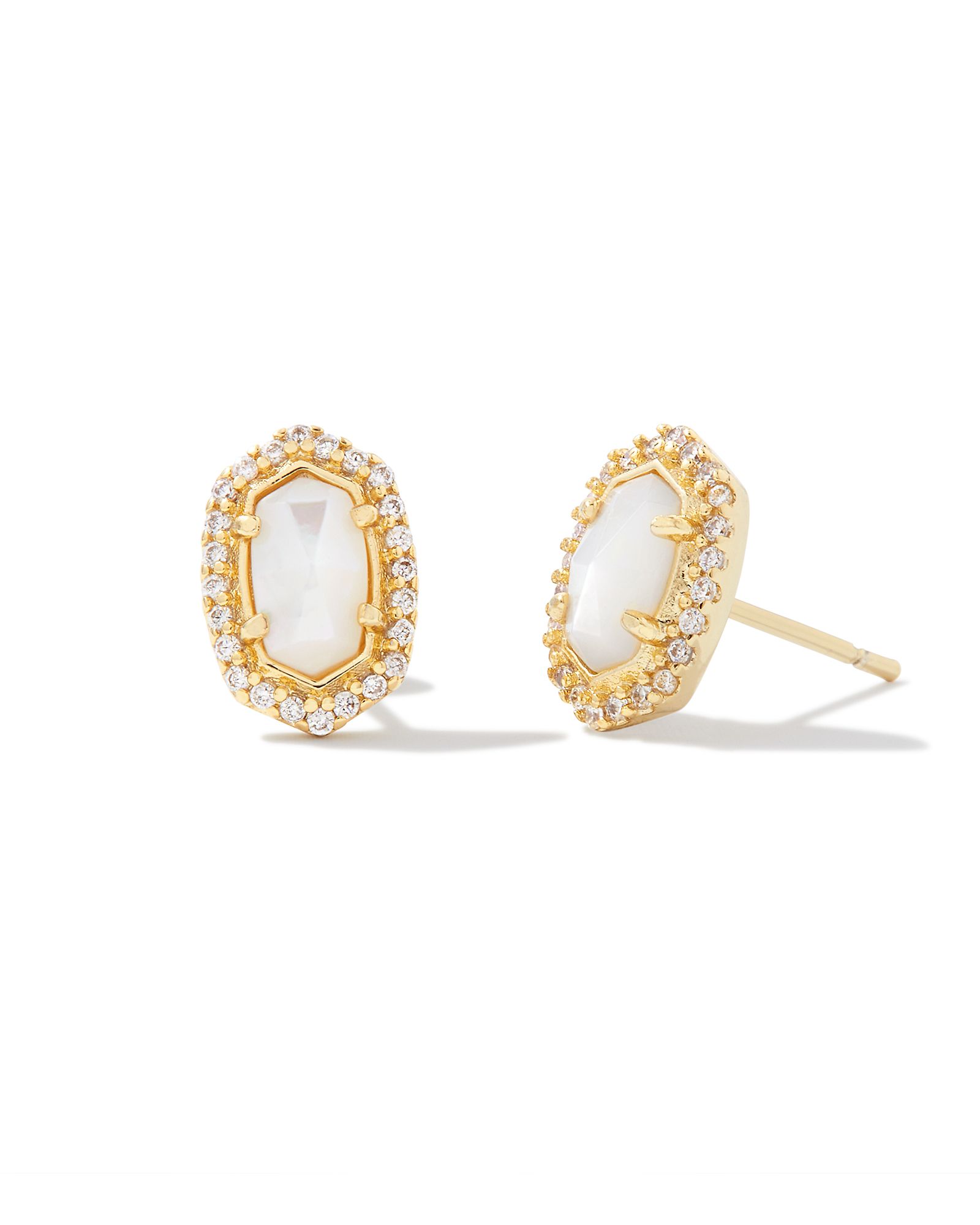 Cade Gold Stud Earrings in Ivory Mother-of-Pearl | Kendra Scott | Kendra Scott