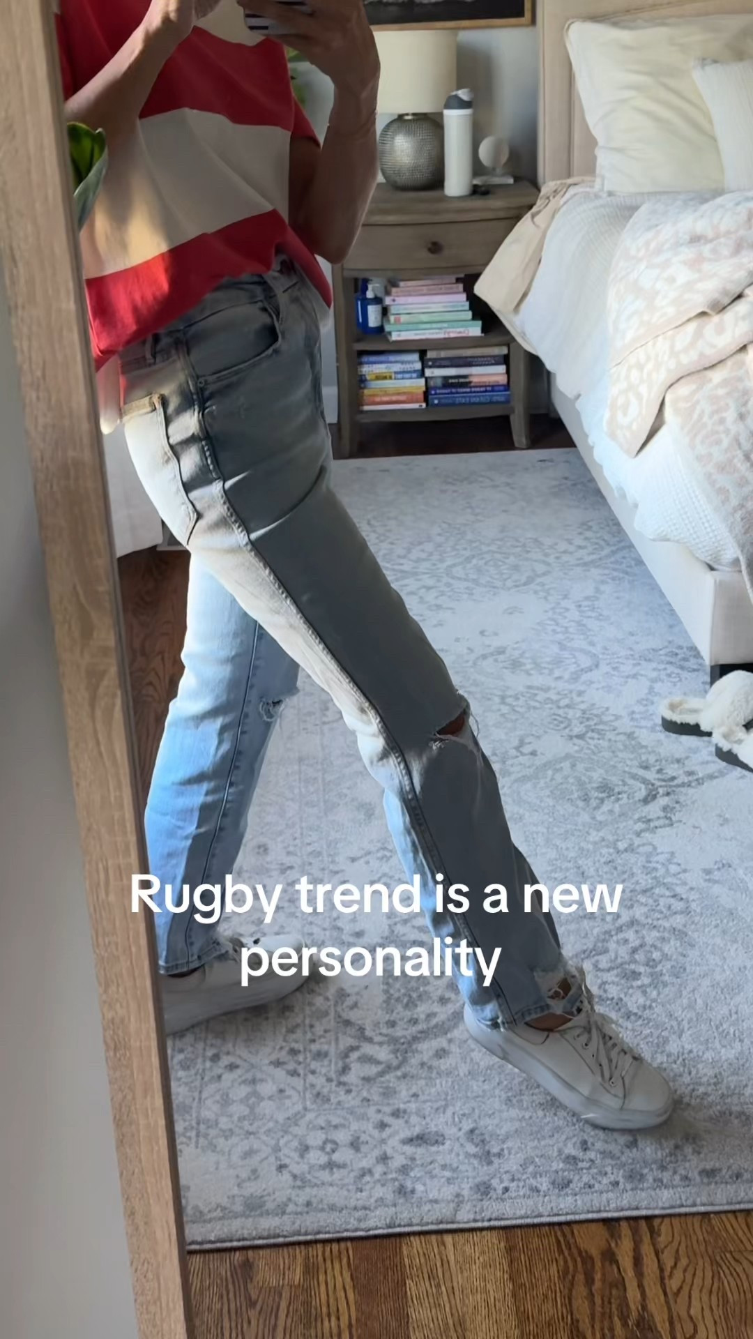 Denim in size 26, shirt in size small.  Shirt is on sale right now for under $28!


#LTKStyleTip #LTKFindsUnder50