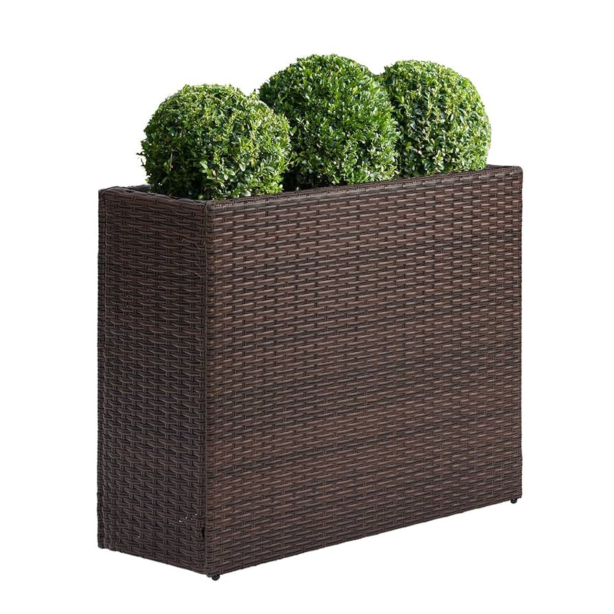 SUNNYPARK Tall Rectangular Planter with Removable Liner, All-Weather PE Rattan Large Modern Plant... | Amazon (US)