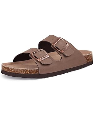 Unisex Cork Footbed Slide Sandal, Arch Support Summer Outdoor Sandals with Adjustable Buckle for ... | Amazon (US)
