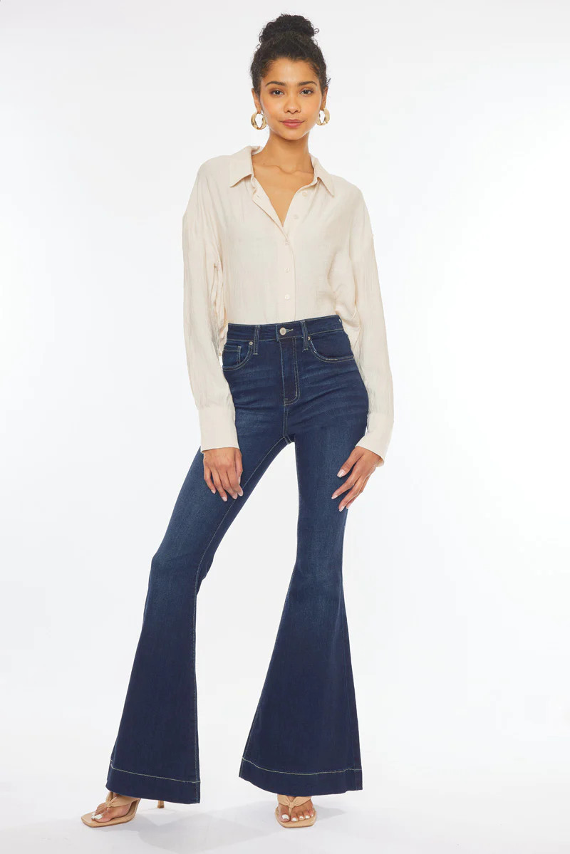 Braelynn High Rise Super Flare Jeans | Kancan USA