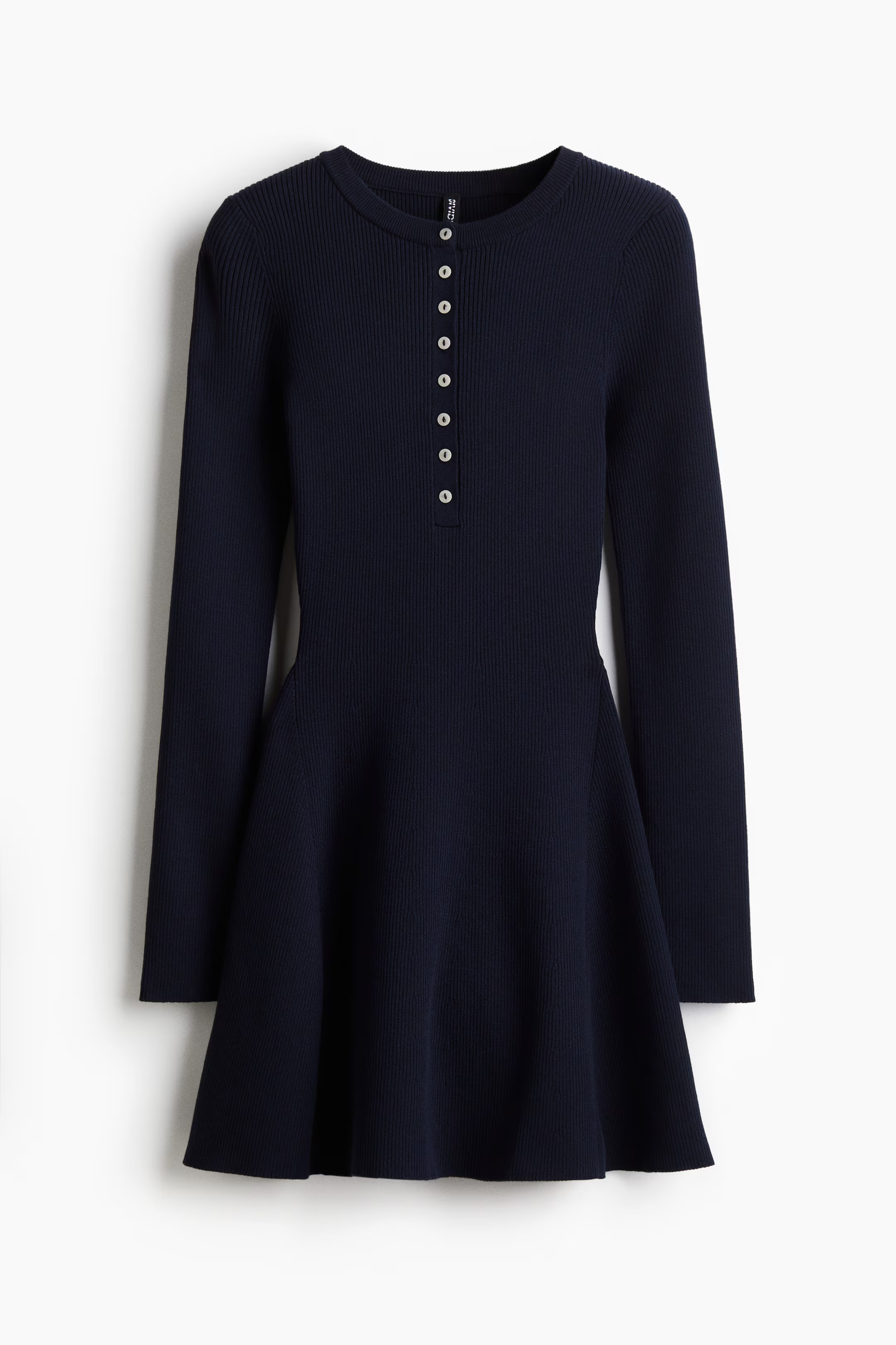 Ribgebreide jurk met uitlopende rok | H&M (DE, AT, CH, NL, FI)