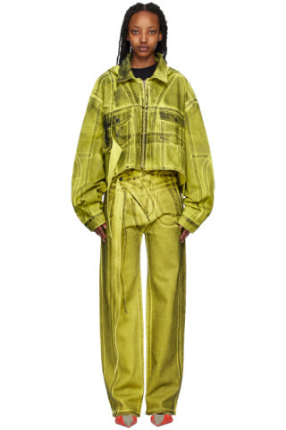 SSENSE Exclusive Yellow & Black Denim Jacket | SSENSE