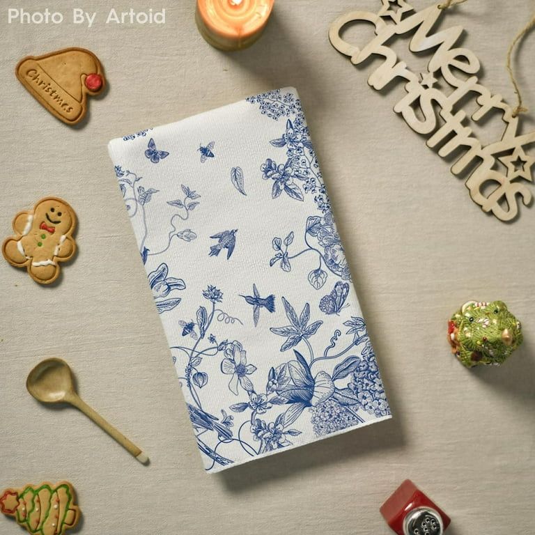 Sm:)e Floral Leaves Hummingbird Royal Blue Porcelain Kitchen Towels Dish Towels, 18x26 Inch Seaso... | Walmart (US)