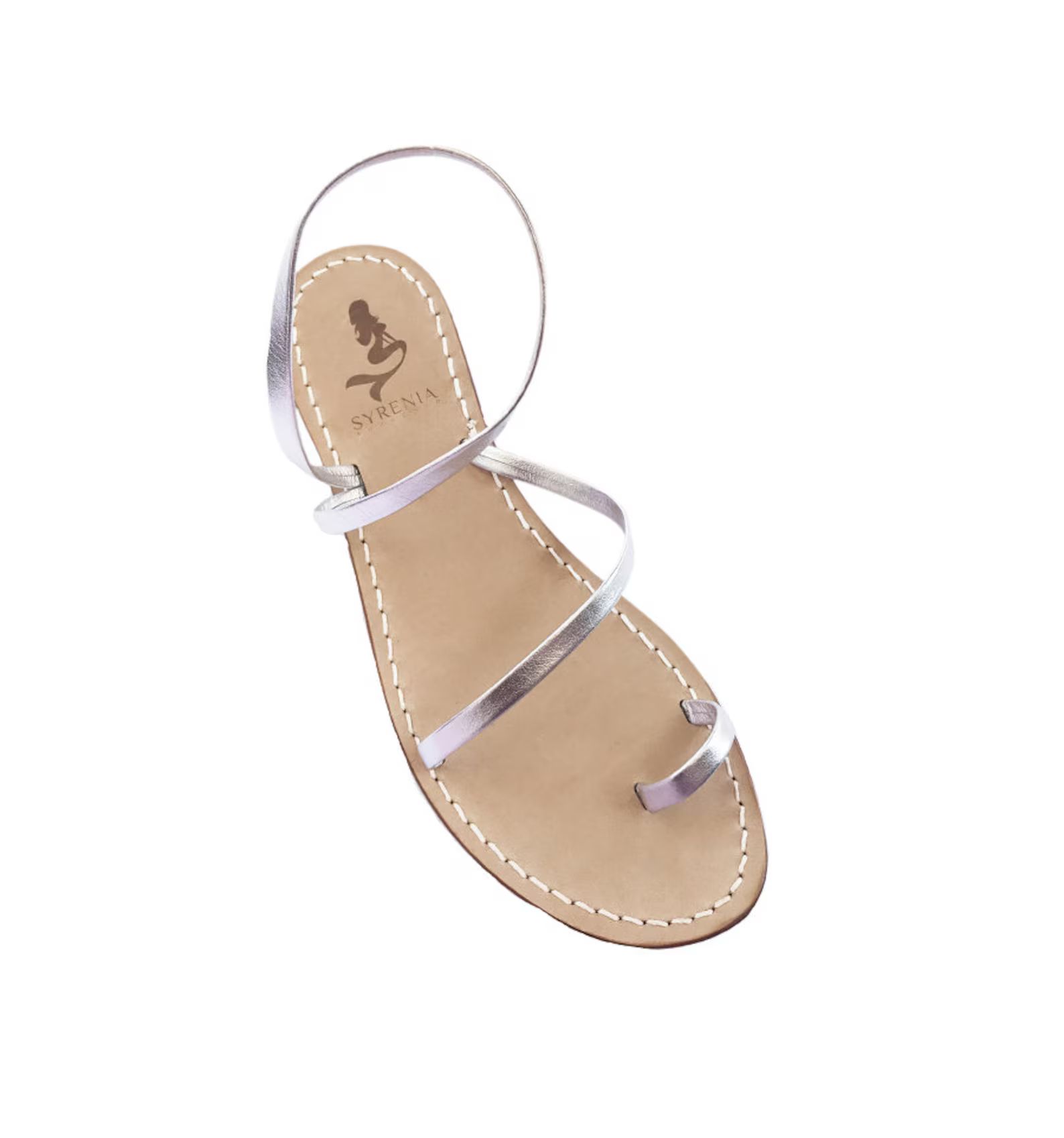 Silver Capri Sandals Flat Sandals Handmade in Italy - Etsy | Etsy (US)