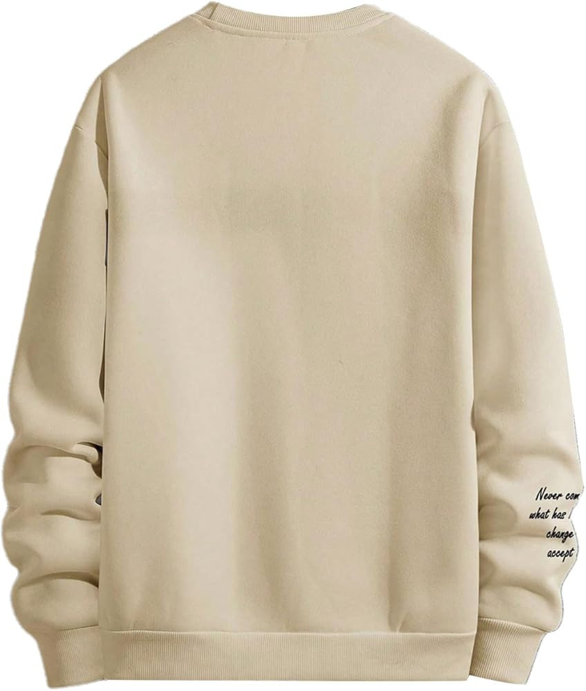 GORGLITTER Mens Crewneck Sweatshirts Letter Graphic Print Long Sleeve Pullover Tops | Amazon (US)