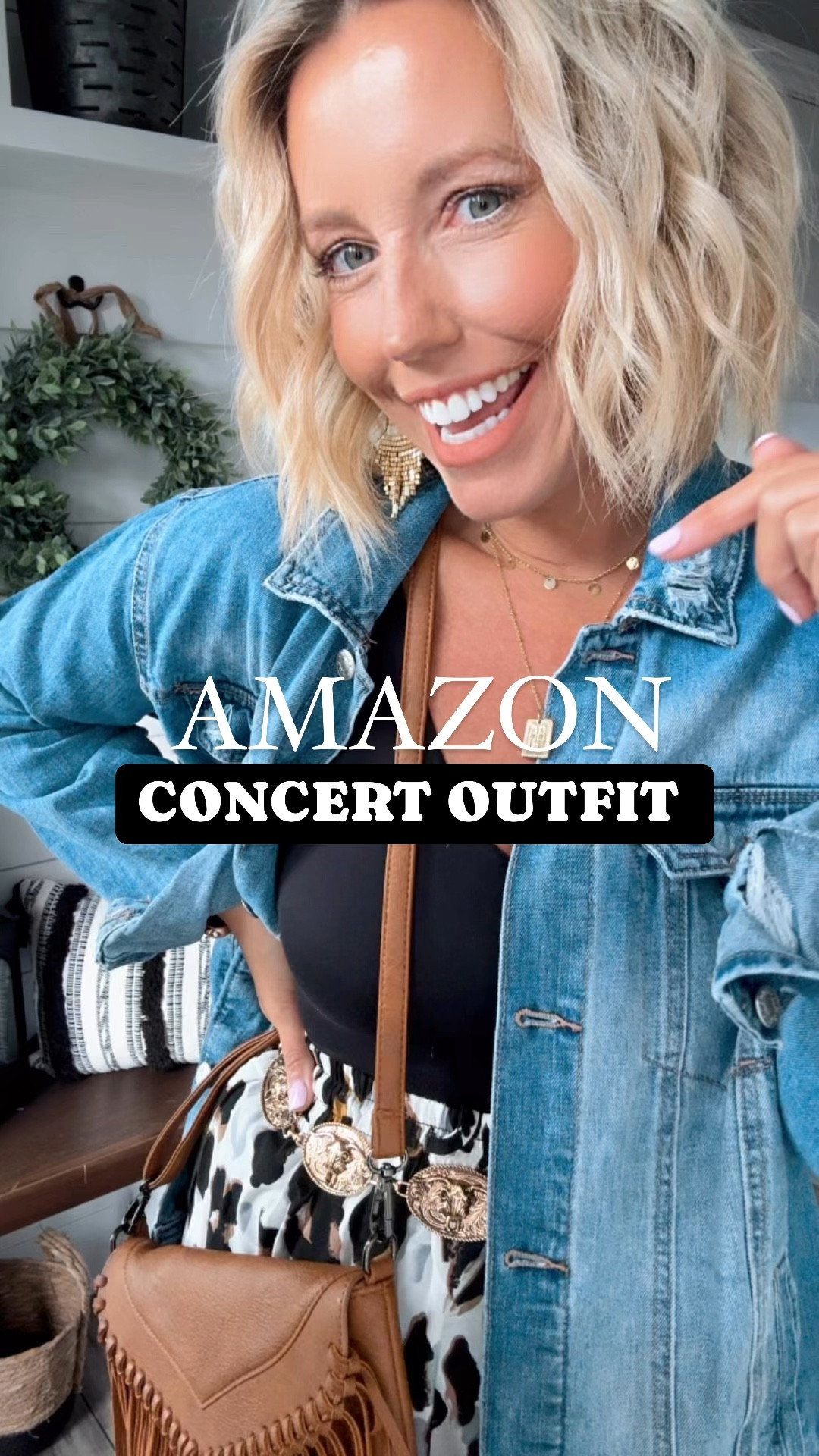 Need a country concert outfit!!!! Denim jacket, skirt, boots, and you are all set!!!! This skirt comes in several prints and colors!!!!! 
⬇️⬇️⬇️ 
Jacket sized up to medium
Bodysuit and skirt size small
Boots TTS

#LTKstyletip #LTKFestival #LTKfindsunder50