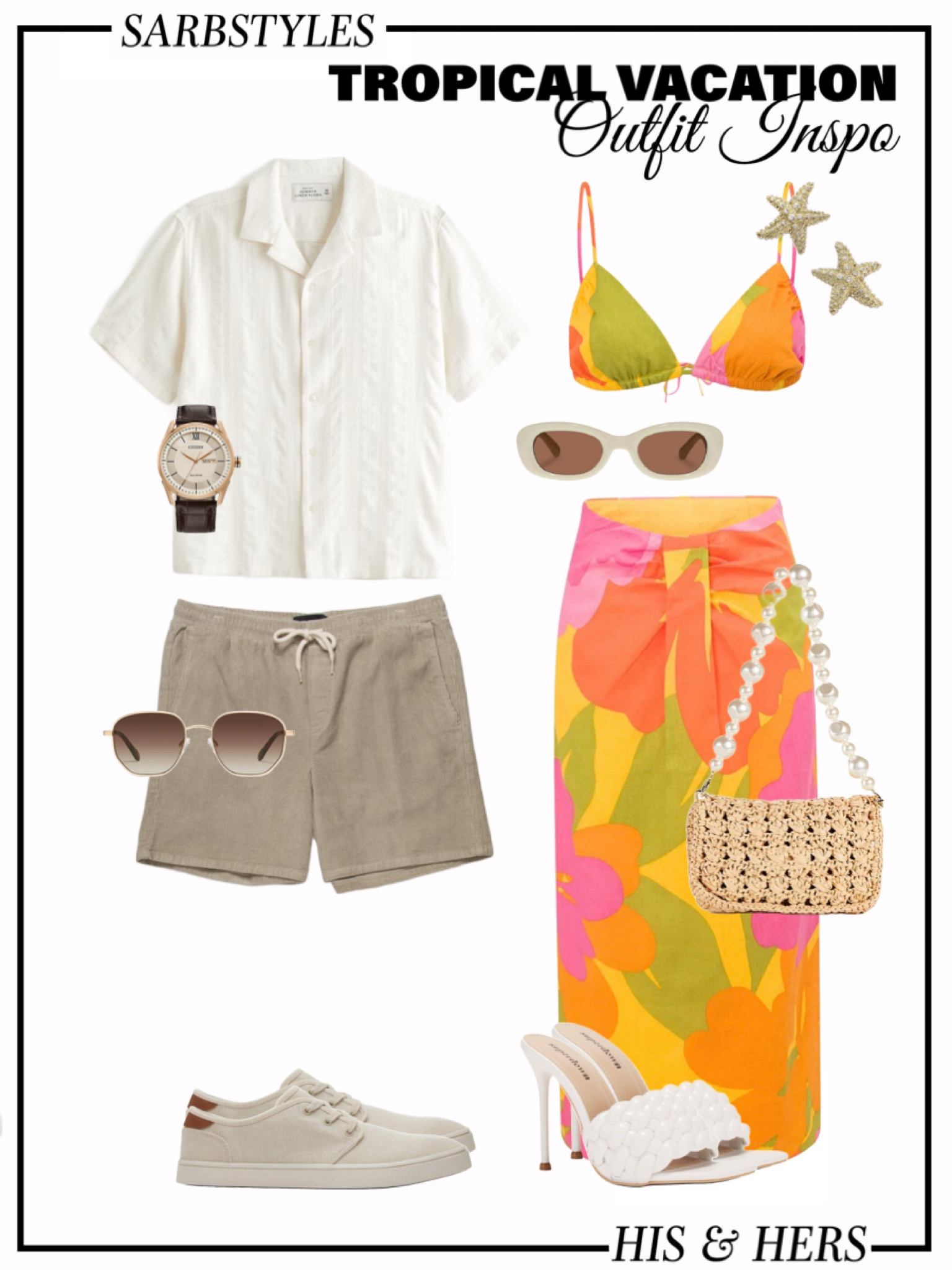 his & hers tropical vacation outfit 🍹🌴🍍

➡️comment & follow for new content ideas for future posts!

➡️everything linked on my LTK and SHOPMY in my bio🤍

MENTIONS: 
@sabo @revolve @baublebar @dillard’s @abercrombie @tillys @toms @quay @citizenwatch

TAGS:
#hisandhers #tropicalvacation #matchingoutfits #tropical #vacation #coordinatesoutfits #fashiontiktok #wardrobe #wardrobestylist #styling #virtualstyling #virtualstylist  #fashion #style #ootd #sarbstyles #outfits #moodboard #fashiontips 

#LTKSeasonal #LTKStyleTip #LTKTravel