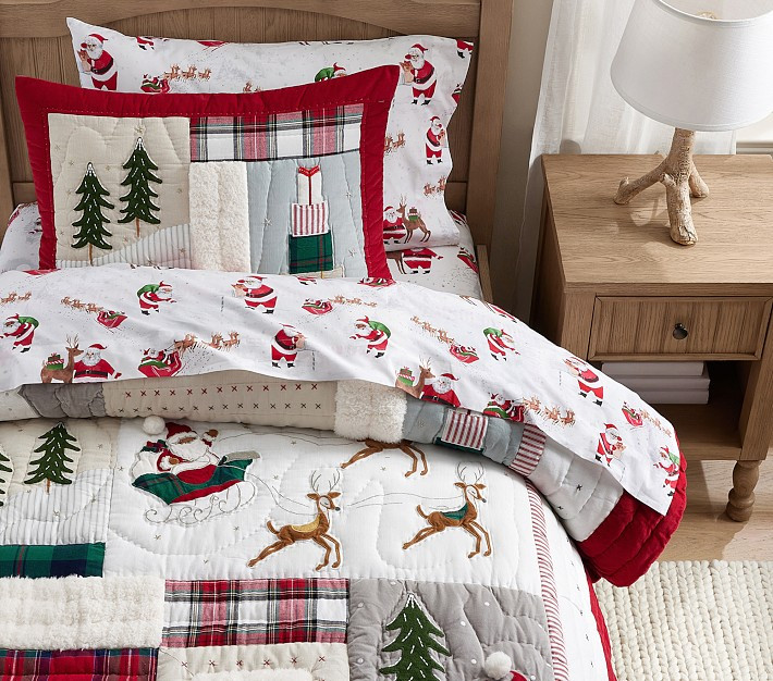 Heritage Santa Quilt &amp; Shams | Pottery Barn Kids