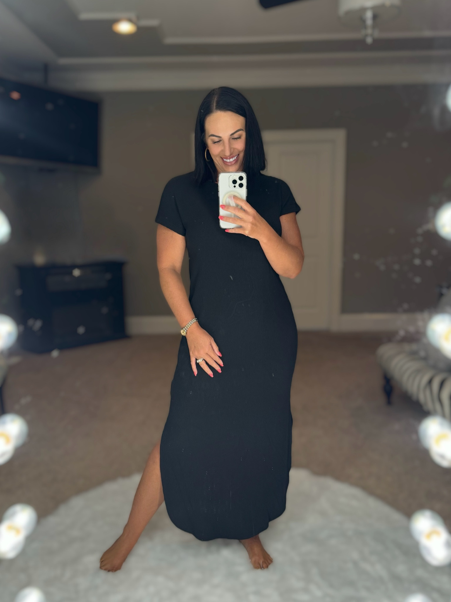 Everyone needs a basic black maxi. This ribbed cotton maxi features a round hemline and cap sleeves. Pair with a Jena jacket for the transition into fall  Comes in several colors and is under $16. Wearing a small. 

#LTKWorkwear #LTKBacktoSchool #LTKStyleTip