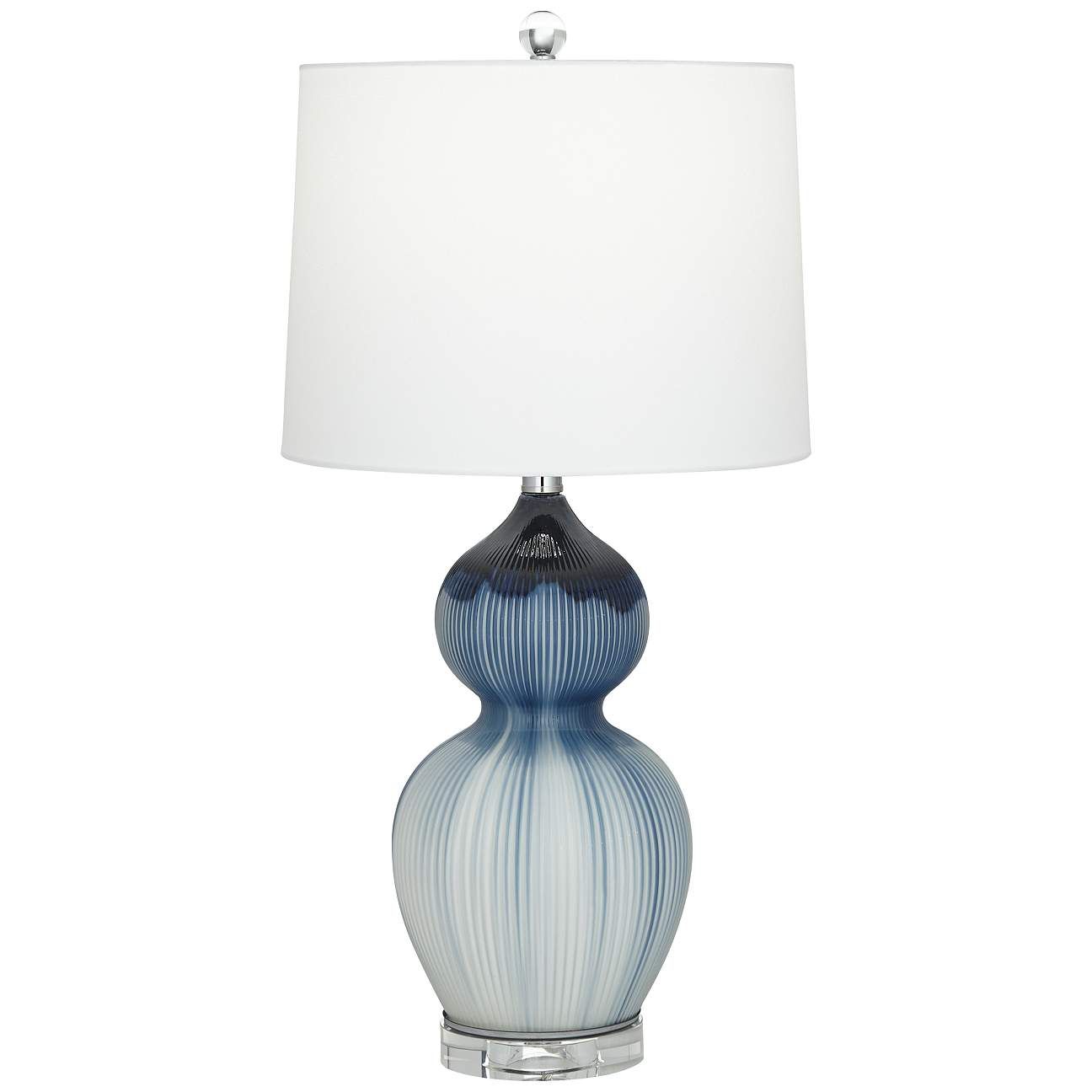 Nadia Blue Double Gourd Modern Glass Table Lamp | Lamps Plus