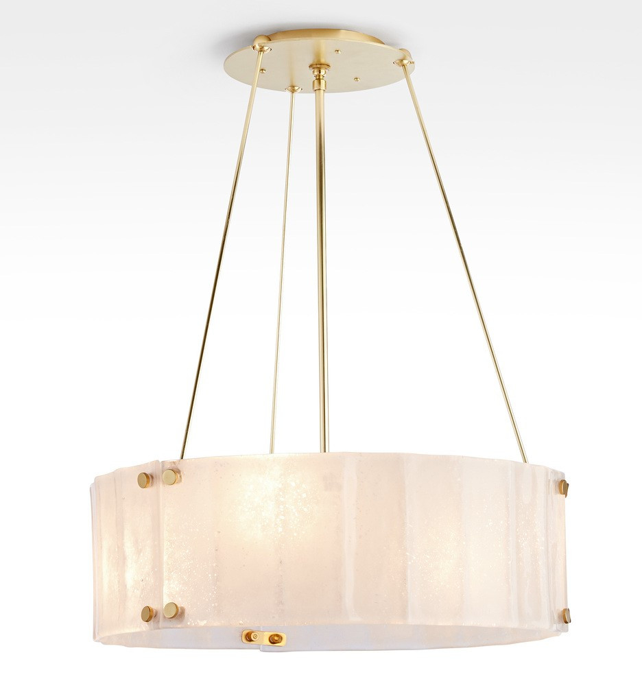 Willamette 24" Aged White Fluted Chandelier | Rejuvenation
