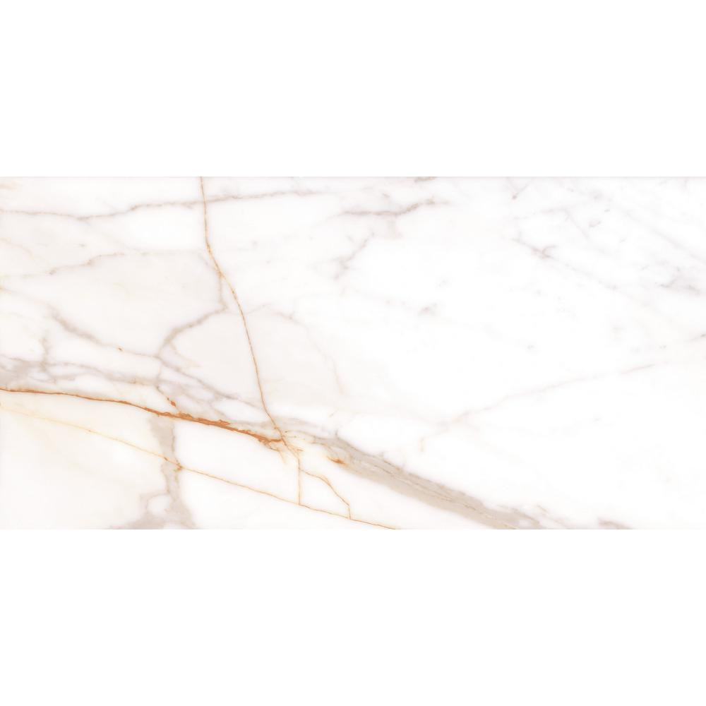 Calacatta Gold Rectangle 24 in. x 48 in. Polished Porcelain Floor and Wall Tile (768 sq. ft./Pallet) | The Home Depot