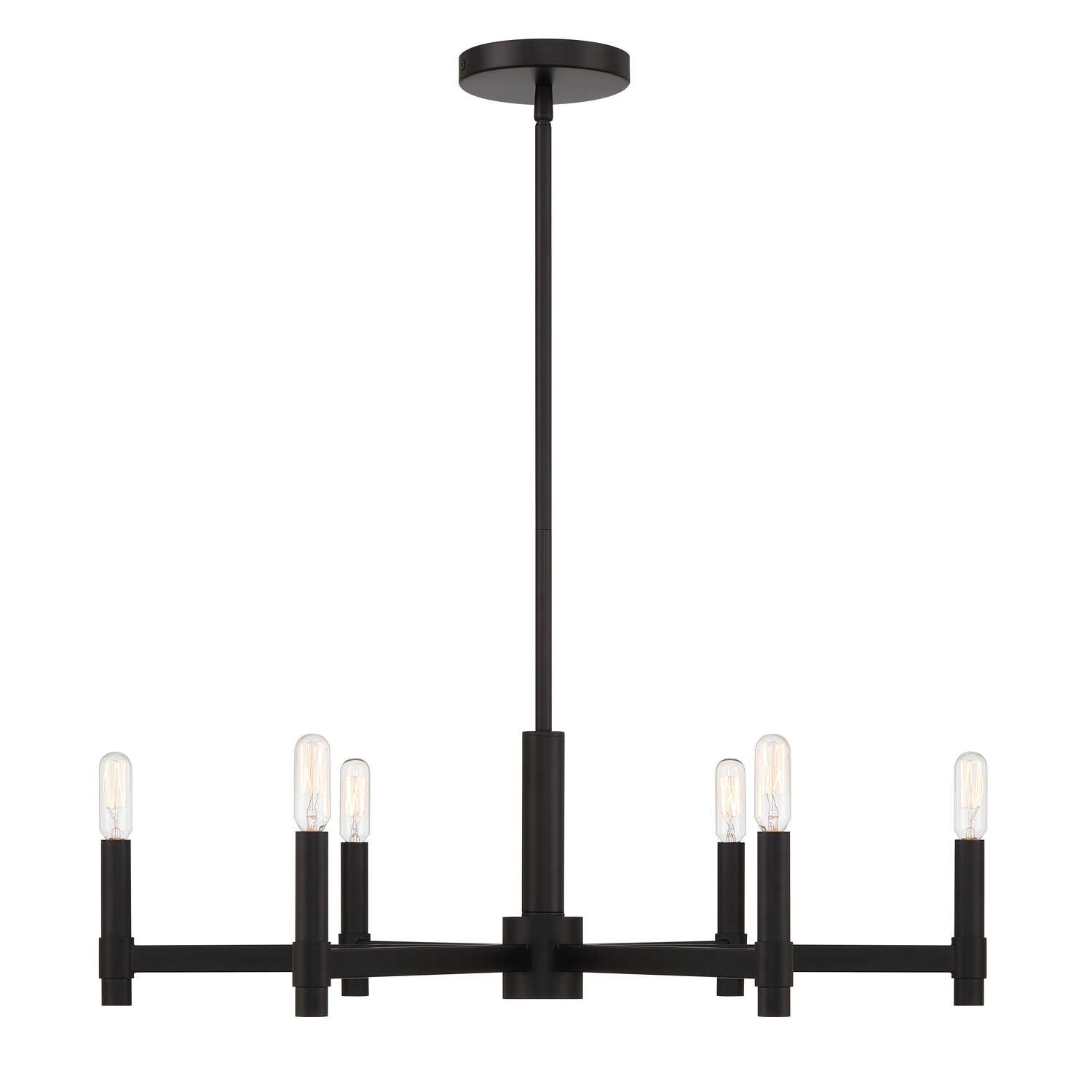 Carson 6-Light Chandelier, Matte Black Light Fixture, Modern Chandelier, Dining Room Lighting | Lights.com