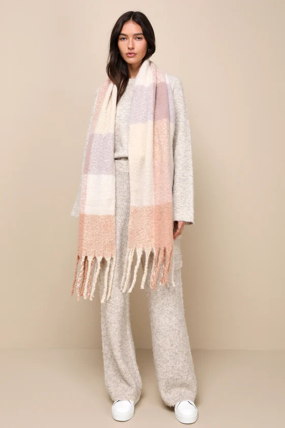 Perfect Warmth Beige and Ivory Plaid Scarf | Lulus (US)