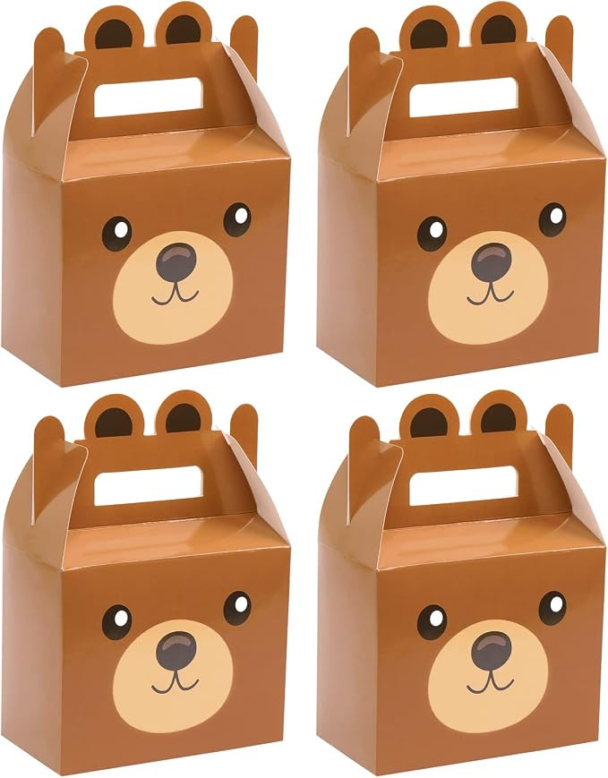 12Pcs Bear Treat Boxes Party Supplies Bear Baby Shower Theme Party Favor Goody Gift Boxes For Kid... | Amazon (US)