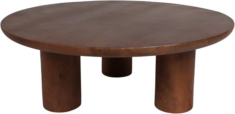 Sagebrook Home Round Mango Wood Coffee Table – 35” Modern Brown Coffee Table for Living Room,... | Amazon (US)