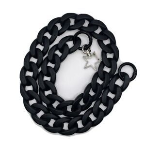 NEW Chunky chain acrylic rubber coated link strap for bag Star Matte Black 60cm  | eBay | eBay CA