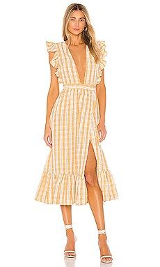 MAJORELLE Mistwood Dress in Yellow Plaid from Revolve.com | Revolve Clothing (Global)