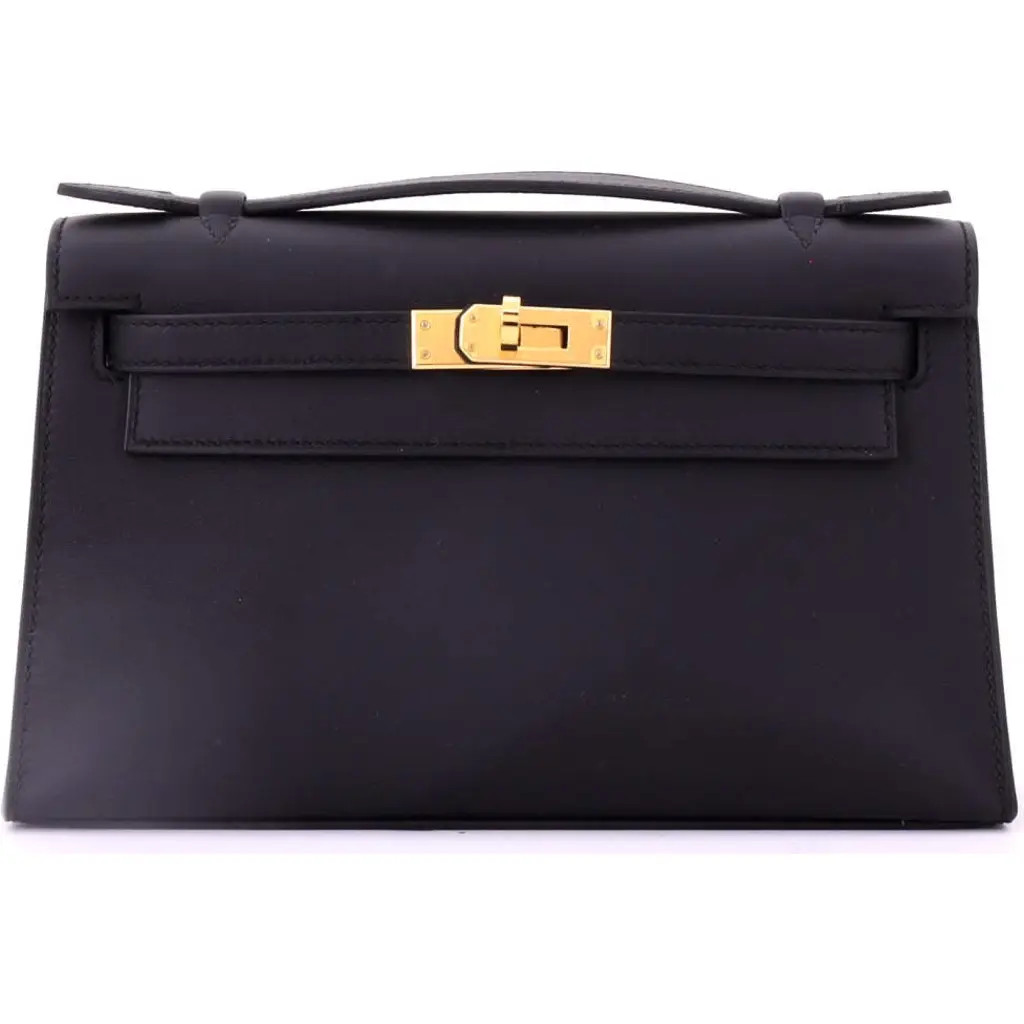 Pre-Owned Hermes Kelly Pochette Swift in Noir at Nordstrom, Size X-Small | Nordstrom