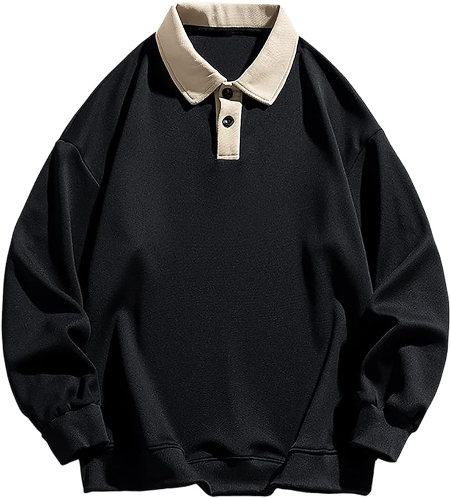 ZAFUL Men's Long Sleeve Polo Shirts Color Spliced Polo Collar Sweatshirt Casual Golf Patchwork Sh... | Amazon (US)