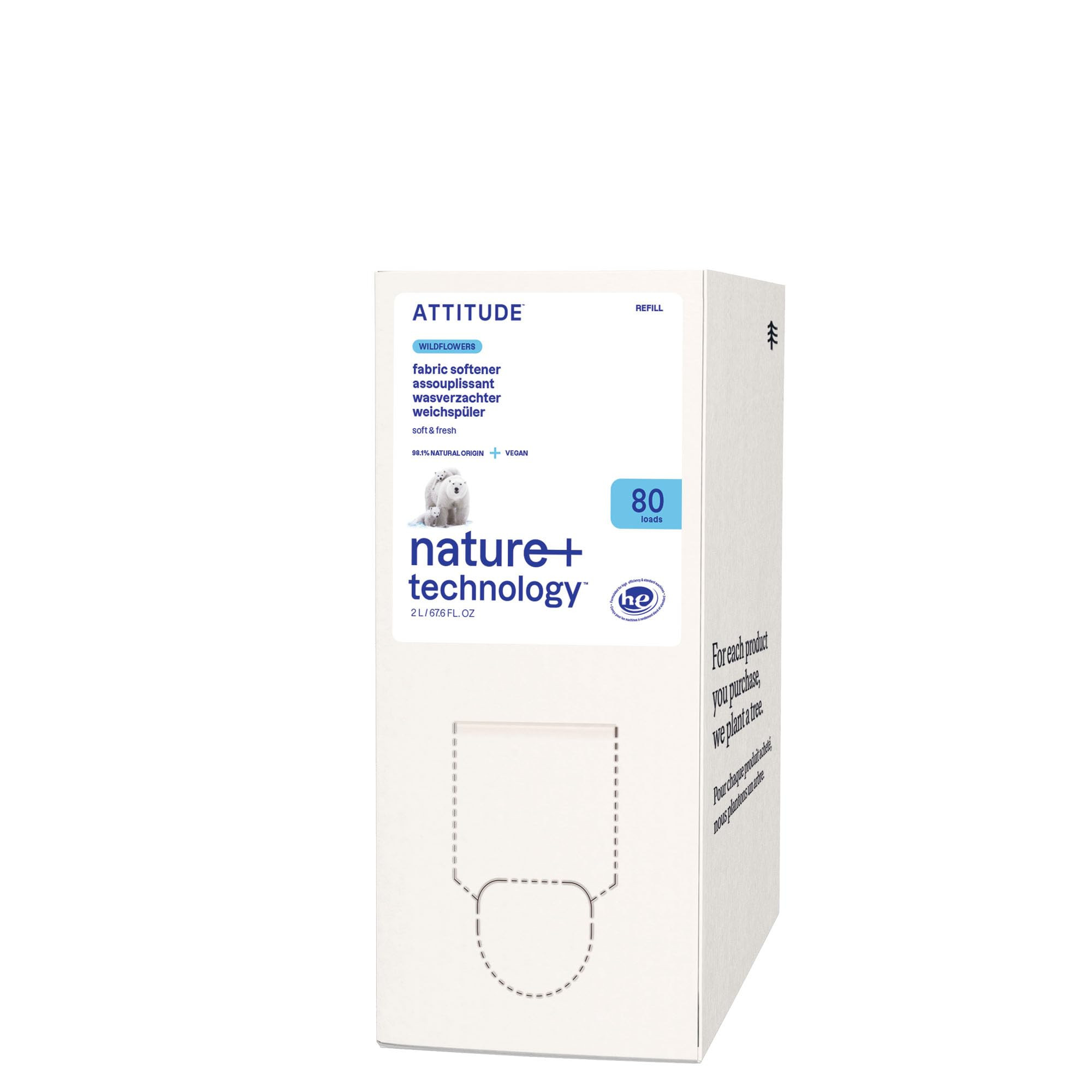 ATTITUDE Liquid Fabric Softener Refill, Plant-Based & Vegan, HE Compatible, Naturally Derived, Wi... | Amazon (US)