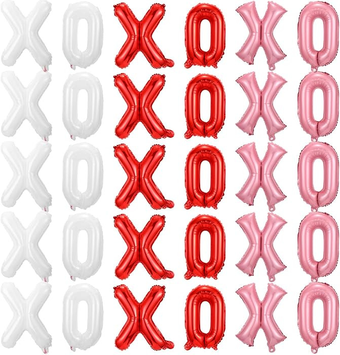 32 Pcs Valentine‘s Day 16 Inches Xoxo Balloons Galentines Day Letter Foil Balloons Banner Decor... | Amazon (US)