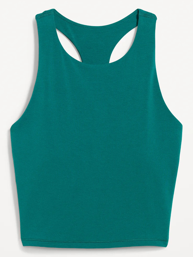 Medium Support PowerSoft High-Neck Racerback Sports Bra | Old Navy (US)