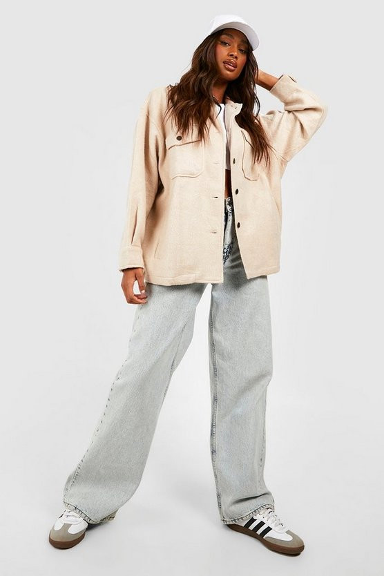 Soft Touch Oversized Shacket | Boohoo.com (US & CA)