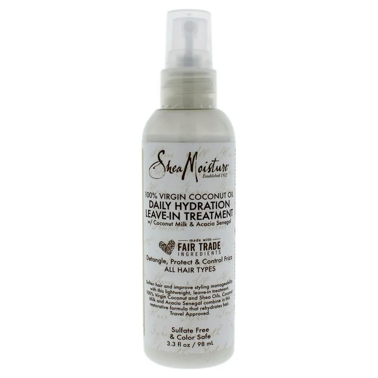 SheaMoisture 100% Virgin Coconut Oil Daily Hydration Leave-In Treatment, 3.3 fl oz | Walmart (US)