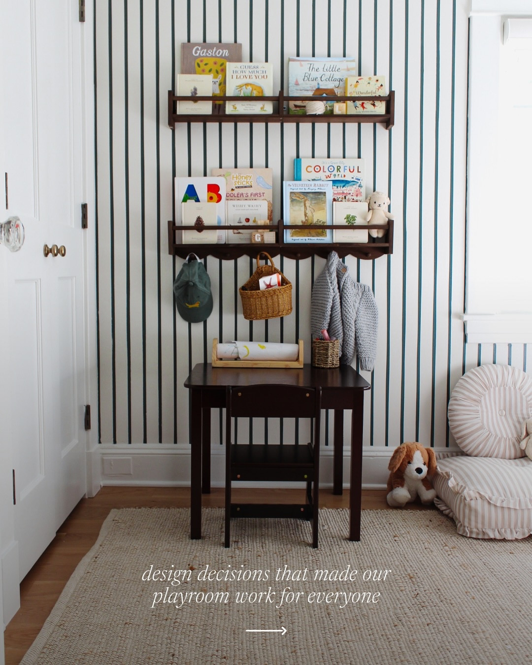There’s something about a playroom that can so easily tip into chaos, but I wanted ours to feel like an extension of our home: intentional, calm, and still full of life.

Every decision was made to hold both: beauty and function. Comment PLAY and I’ll send you everything: sources, details, and how it all came together! 

#playroomorganization #playroomdecor #playroominspiration #modernvintage #boyroom