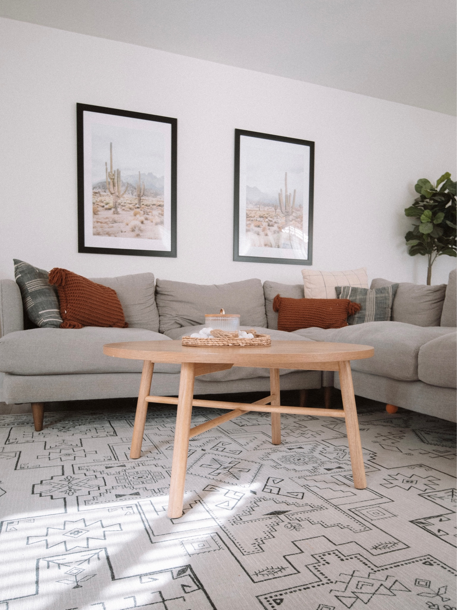 Favorite round coffee table from Target! Light wood and minimal 

#LTKhome