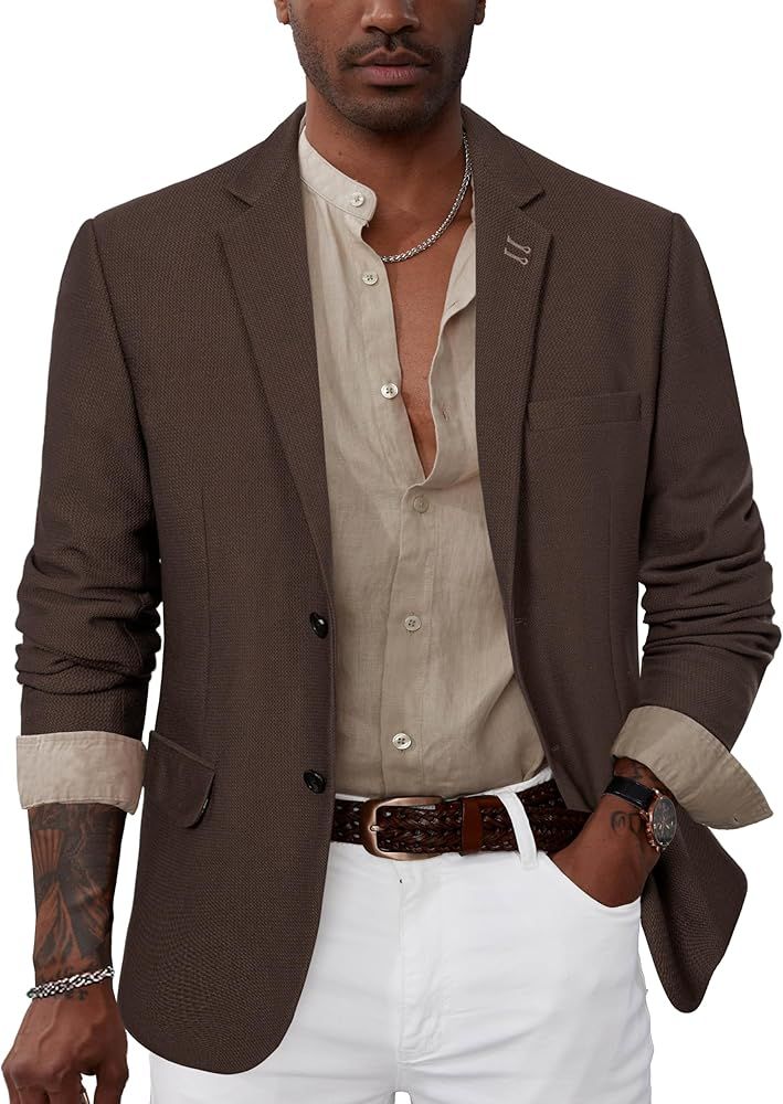 PJ PAUL JONES Mens Casual Blazers Lightweight 2 Button Business Sport Coat Jackets | Amazon (US)