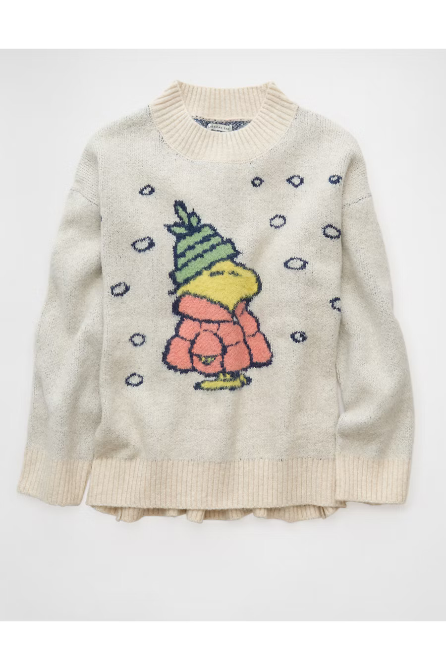 AE Woodstock Graphic Oversized Sweater Women's Tan S | American Eagle Outfitters (US & CA)