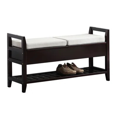 Upholstered Bench With Extra Storage Space Shoe Holder | Wayfair North America