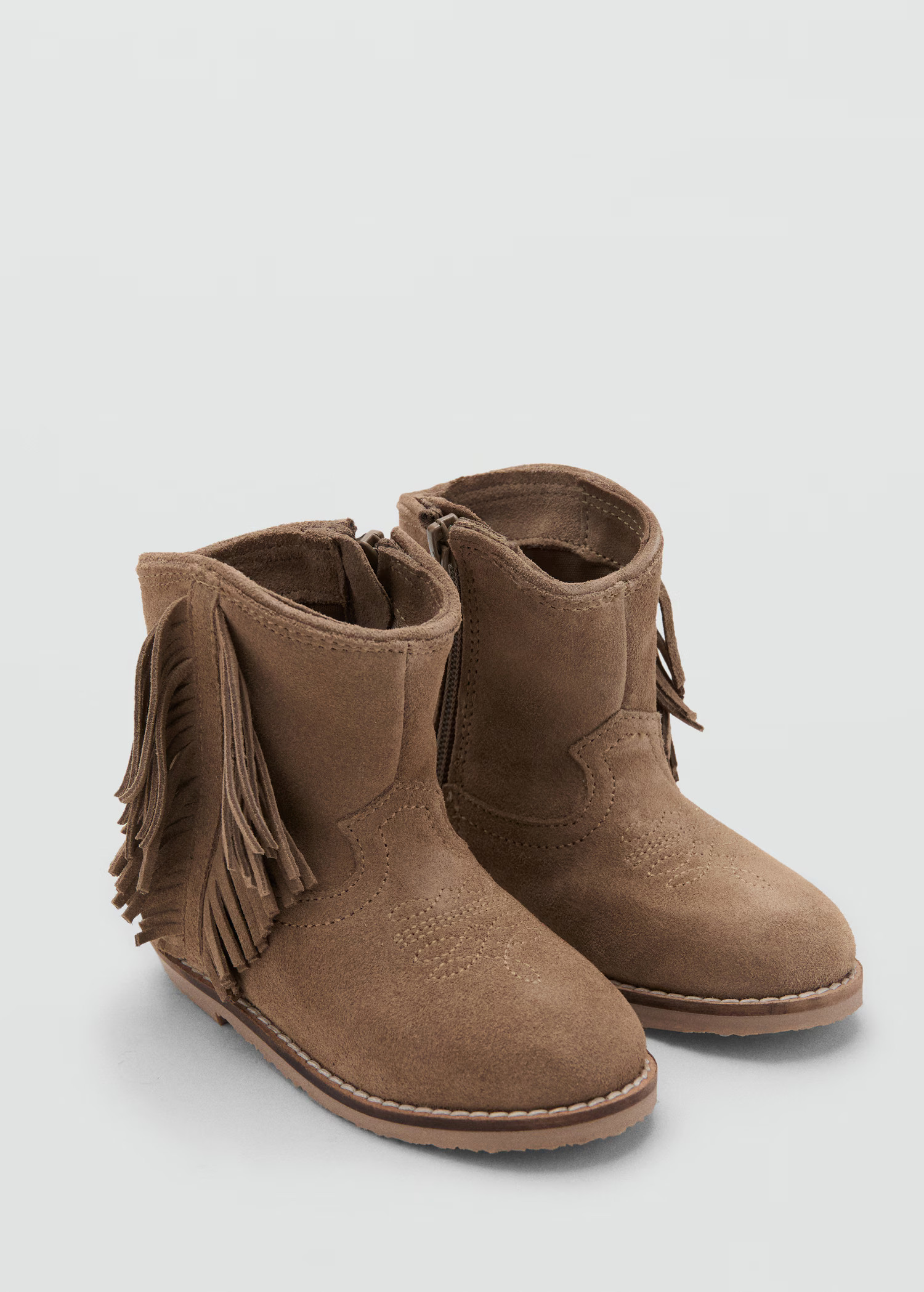 Fringed leather boots | Mango (US/MX/AU)
