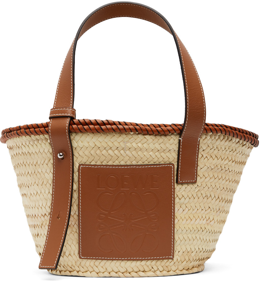 Beige & Tan Small Basket tote | SSENSE