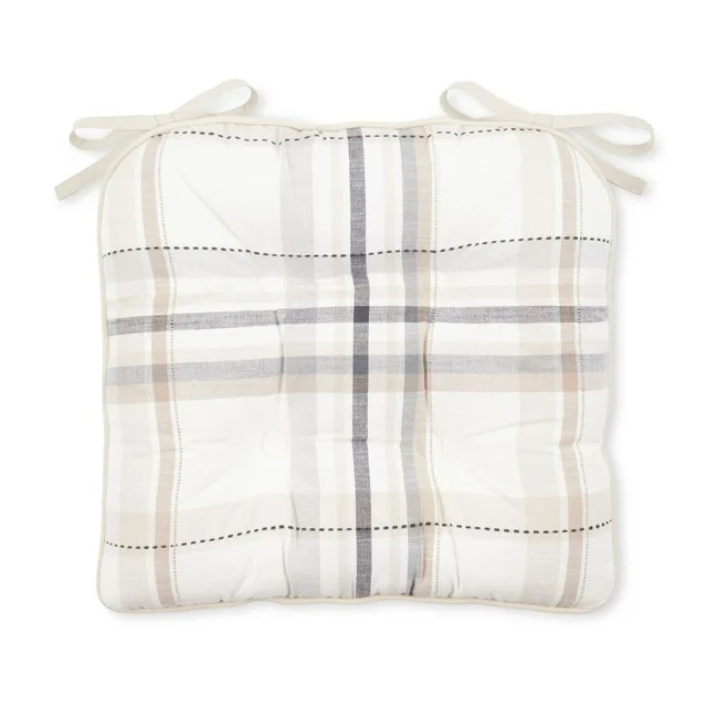 Better Homes & Gardens Reversible Monday Plaid Hand Drawn Plaid Chair Pad, Multicolor, 16"W x 17"... | Walmart (US)