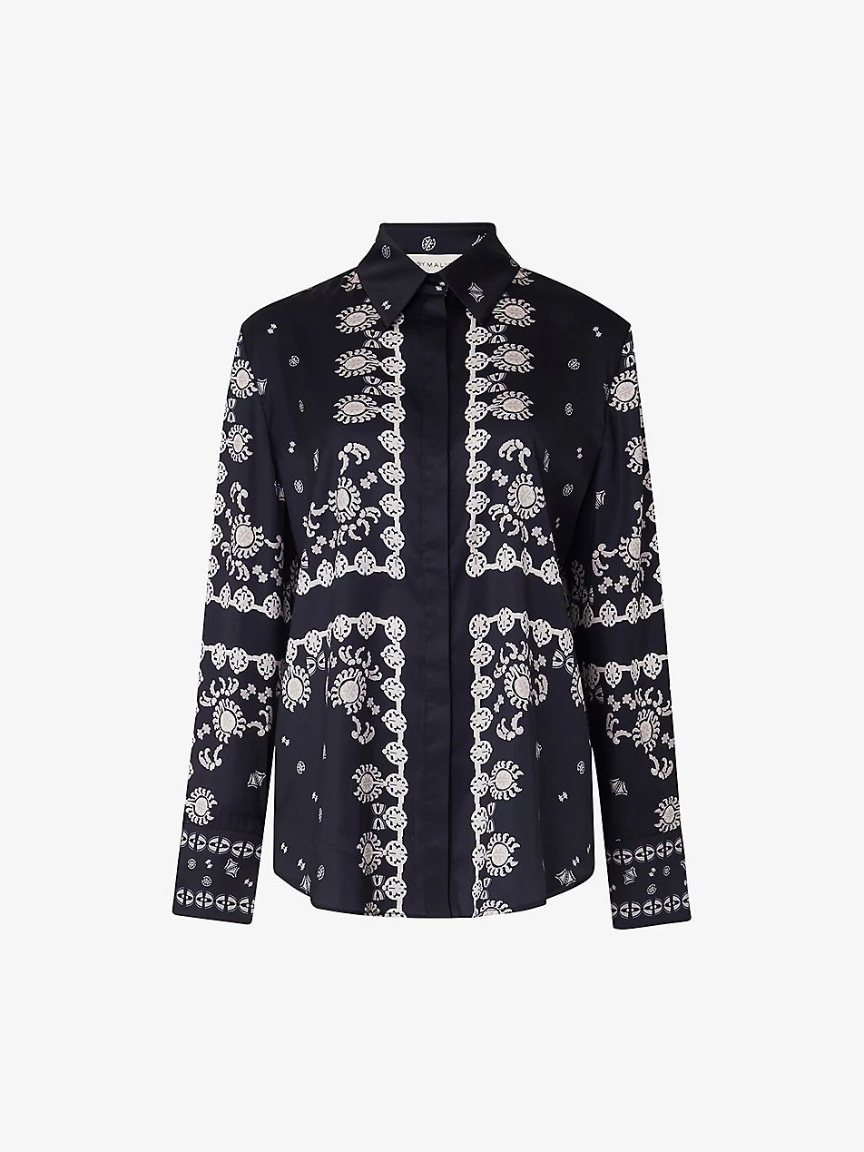 Tereza abstract-print relaxed-fit recycled-polyester shirt | Selfridges