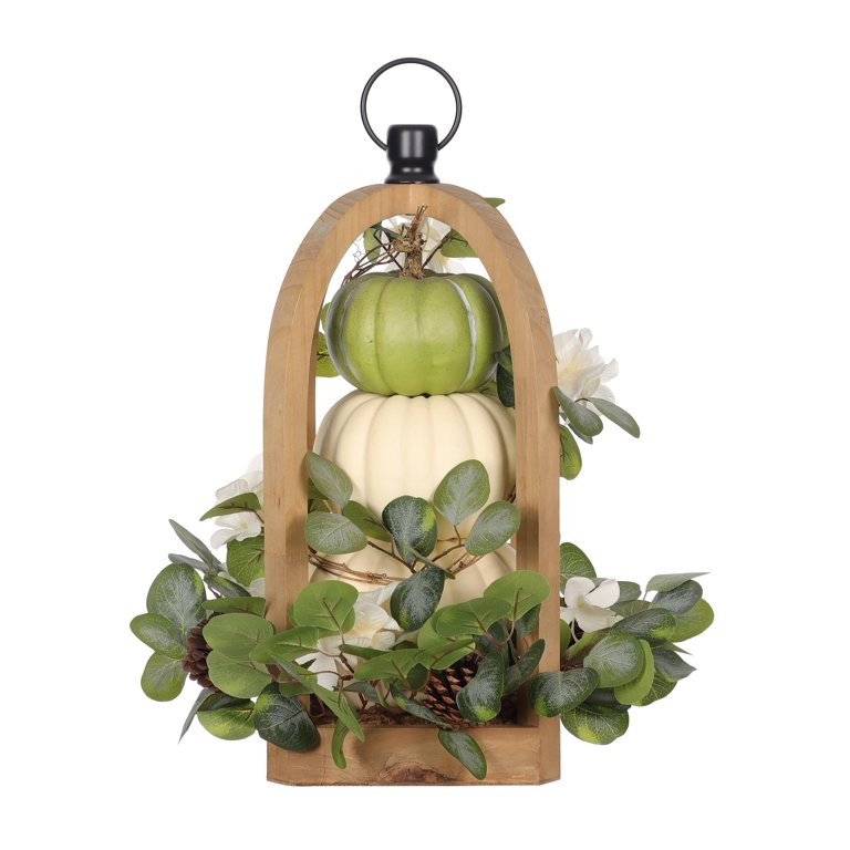 Way to Celebrate Harvest 20.5" Height Lantern with Pumpkins Decoration | Walmart (US)