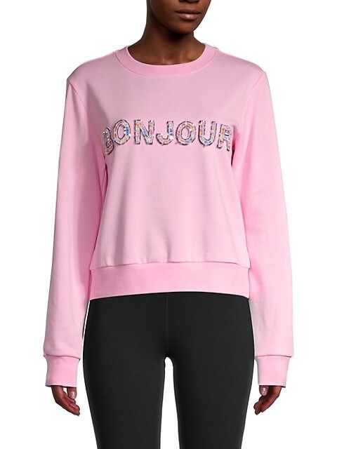 Endless Rose Bonjour Embellished Sweatshirt on SALE | Saks OFF 5TH | Saks Fifth Avenue OFF 5TH