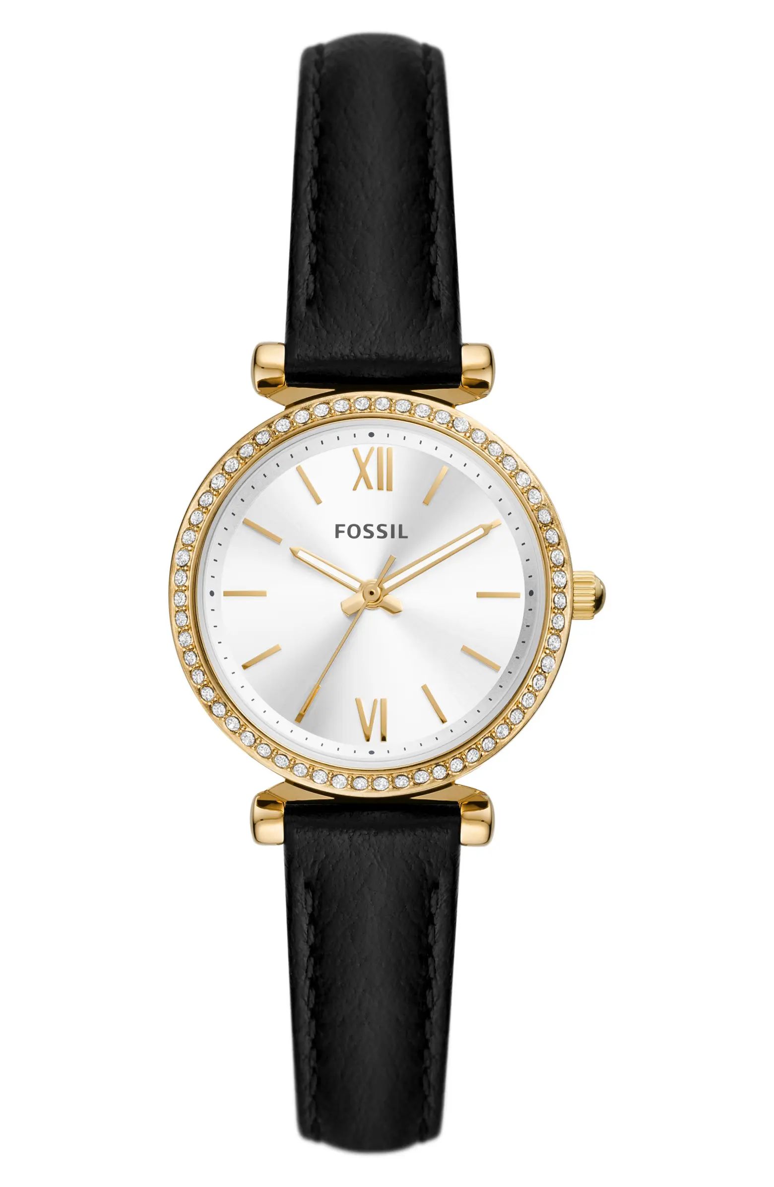 Fossil Carlie Leather Strap Watch, 28mm | Nordstrom | Nordstrom